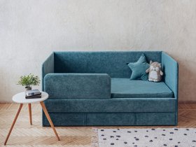Диван-кровать Happy (бирюзовый) в Звёздочке - zvyozdochka.mebel-nsk.ru | фото