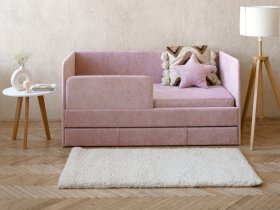 Диван-кровать Happy (розовый) в Звёздочке - zvyozdochka.mebel-nsk.ru | фото
