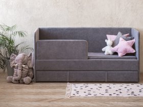 Диван-кровать Happy (темно-серый) в Звёздочке - zvyozdochka.mebel-nsk.ru | фото