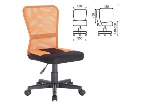 Кресло компактное BRABIX Smart MG-313, без подлокотников, комбинированное, черное/оранжевое в Звёздочке - zvyozdochka.mebel-nsk.ru | фото