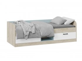 Кровать комбинированная «Оливер» Тип 1 401.003.000 (дуб крафт серый/белый/серо-голубой) в Звёздочке - zvyozdochka.mebel-nsk.ru | фото