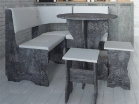 Кухонный уголок Лотос  (цемент темный к/з White) в Звёздочке - zvyozdochka.mebel-nsk.ru | фото