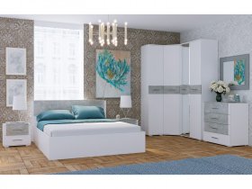 Модульная спальня Бьянка (белый/бетон) в Звёздочке - zvyozdochka.mebel-nsk.ru | фото