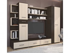 Стенка Верона (дуб венге/дуб молочный) в Звёздочке - zvyozdochka.mebel-nsk.ru | фото